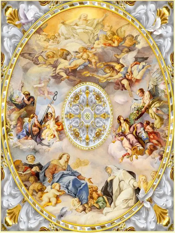 beibehang desktop wall paper 3d murals Top ceiling mural wallpaper painting Western European blue sky Angel photo wallpaper roll