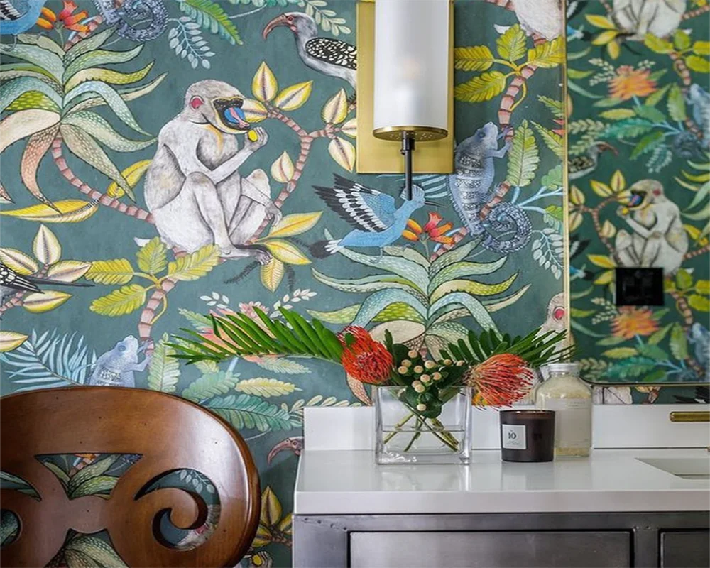 beibehang Customized Modern American TV Monkey Bedroom Children's Eco-friendly Stereo Wallpaper papel de parede papier peint