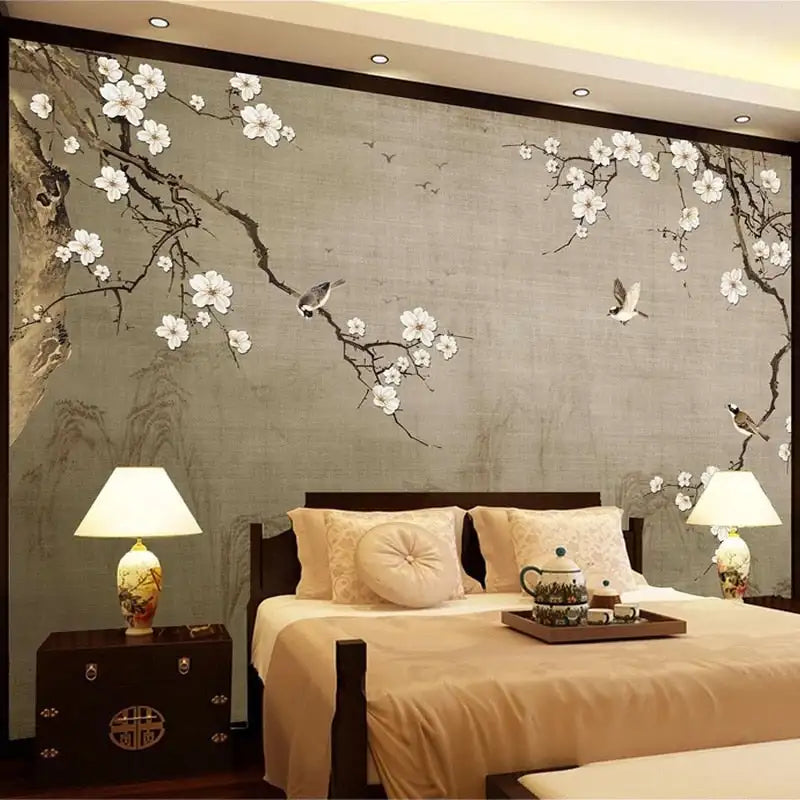 beibehang custom Ink bamboo flowers and birds Murals Modern wallpapers for Living Room Bedroom mural Wall Papers Home Decor