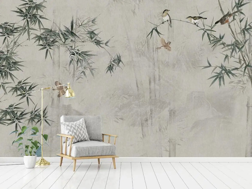 beibehang custom Ink bamboo flowers and birds Murals Modern wallpapers for Living Room Bedroom mural Wall Papers Home Decor