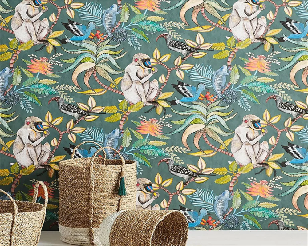 beibehang Customized Modern American TV Monkey Bedroom Children's Eco-friendly Stereo Wallpaper papel de parede papier peint