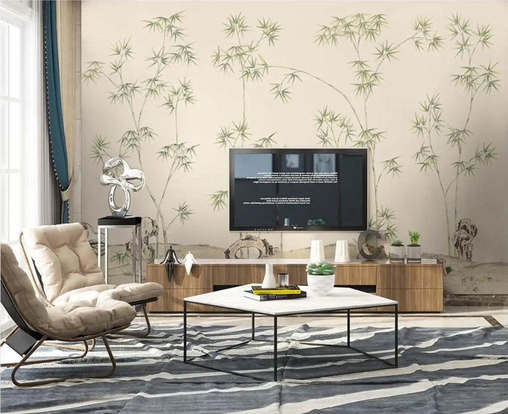 beibehang custom Ink bamboo flowers and birds Murals Modern wallpapers for Living Room Bedroom mural Wall Papers Home Decor