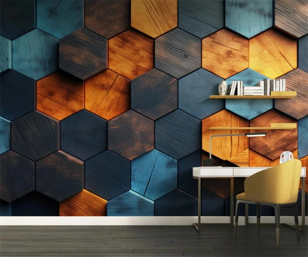 beibehang Customize the latest bedroom and living room decor with three-dimensional abstract geometric background wallpaper