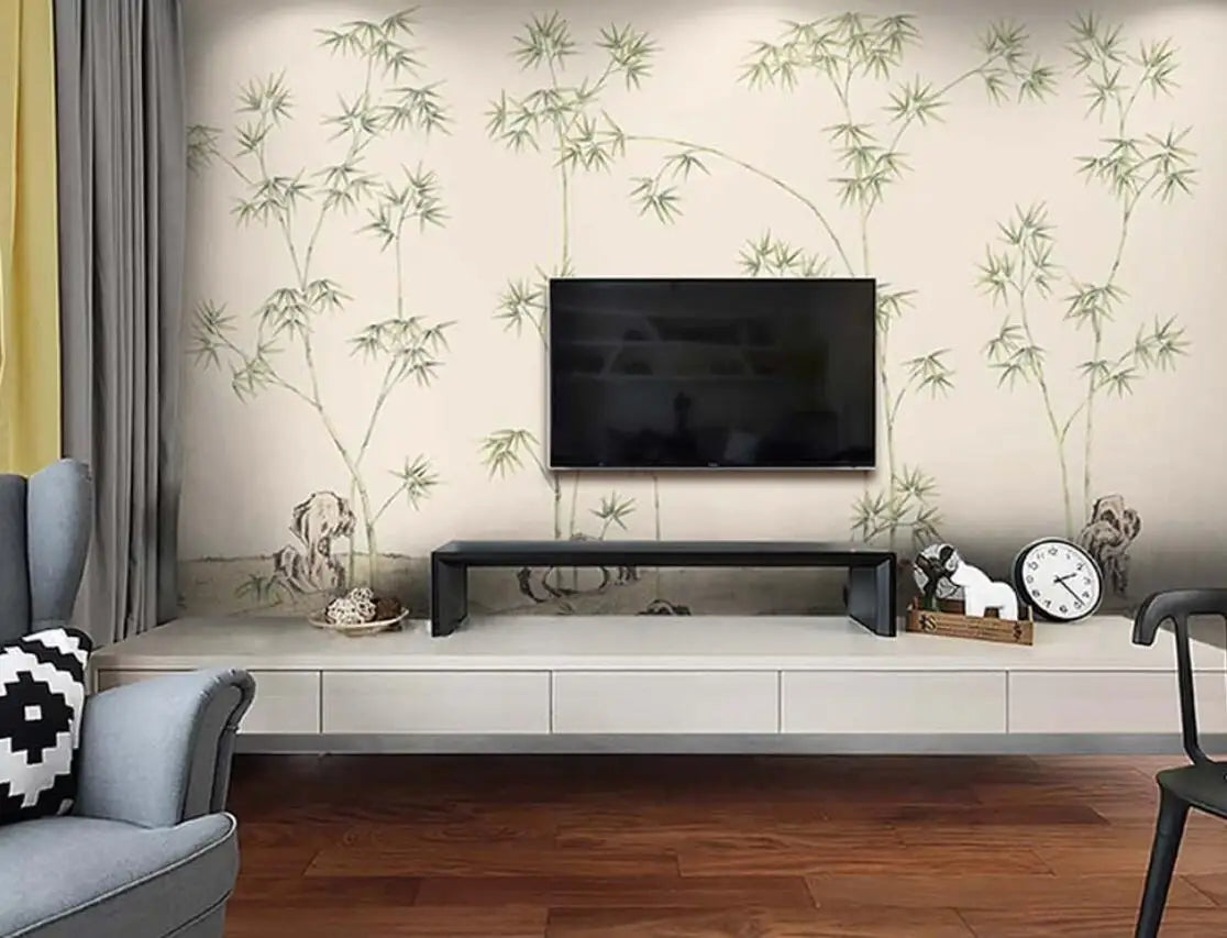 beibehang custom Ink bamboo flowers and birds Murals Modern wallpapers for Living Room Bedroom mural Wall Papers Home Decor