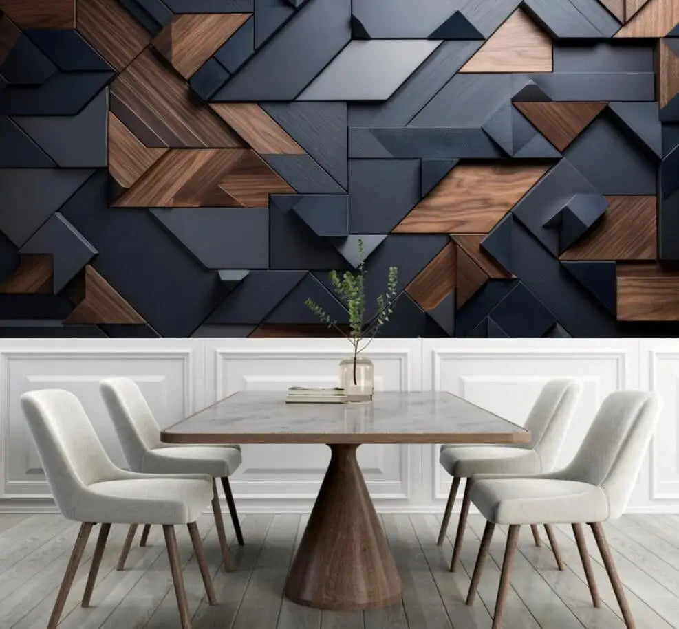 beibehang Customize the latest bedroom and living room decor with three-dimensional abstract geometric background wallpaper