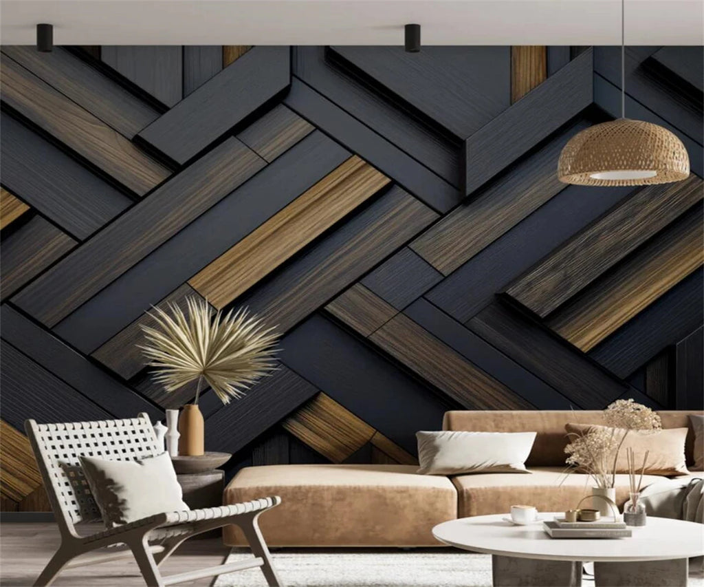 beibehang Customize the latest bedroom and living room decor with three-dimensional abstract geometric background wallpaper