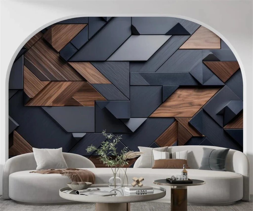 beibehang Customize the latest bedroom and living room decor with three-dimensional abstract geometric background wallpaper