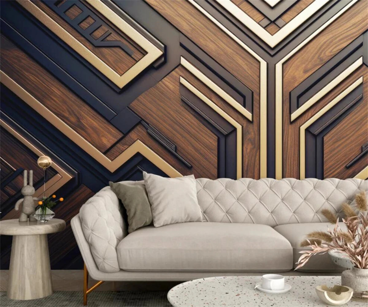 beibehang Customize the latest bedroom and living room decor with three-dimensional abstract geometric background wallpaper