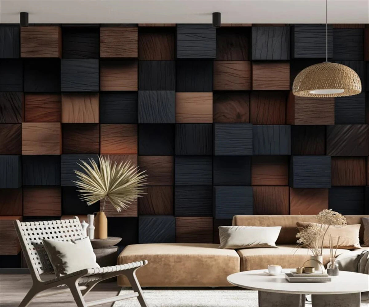 beibehang Customize the latest bedroom and living room decor with three-dimensional abstract geometric background wallpaper