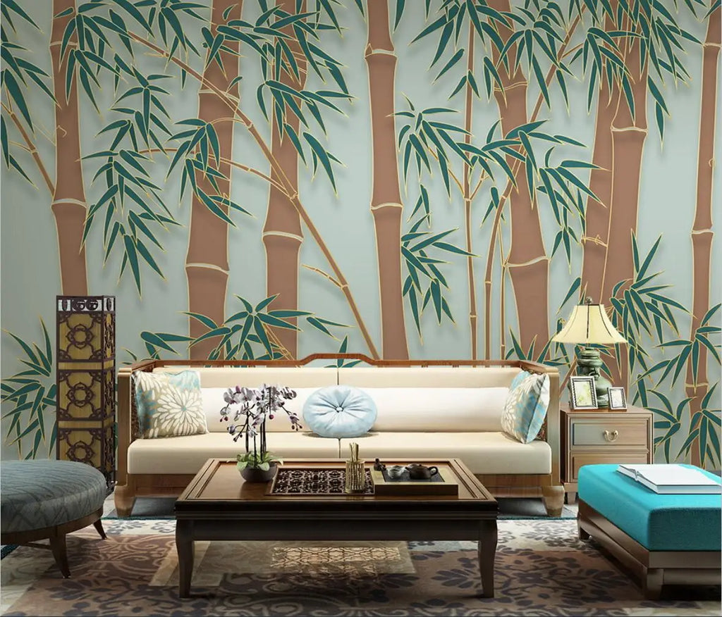 beibehang custom Ink bamboo flowers and birds Murals Modern wallpapers for Living Room Bedroom mural Wall Papers Home Decor